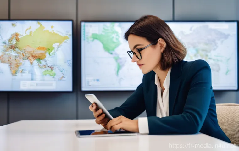 미디어 데이터 분석 - **Prompt:** A focused, professional woman in her late 20s to early 30s, dressed in chic, contemporar...