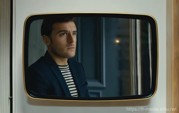 미디어 이론과 모델 - Cultivation Theory: The Distorted Mirror**
A detailed, realistic illustration depicting a young adul...