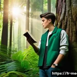 미디어 분석 기법 - **Prompt:** A determined young adult, appearing around 18 years old, wearing a stylish but modest st...