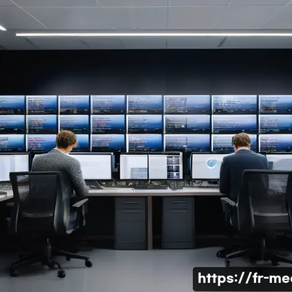 미디어학 관련 서적 - A modern newsroom scene in Paris with diverse journalists working intensely on digital screens and p...